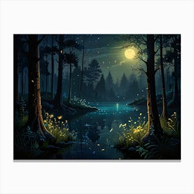 Night In The Forest 2 Canvas Print