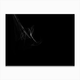Glowing Abstract Curved Black And White Lines 4 Canvas Print