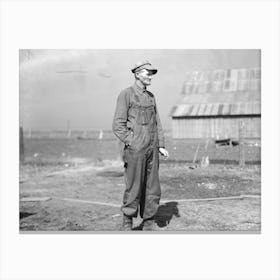 Tip Estes, Forty Three Year Old Hired Man, On His Farm Near Fowler, Indiana By Russell Lee Canvas Print