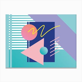 Memphis Pattern Retro Dreamwave 80s Vintage Sythwave Artwork Canvas Print