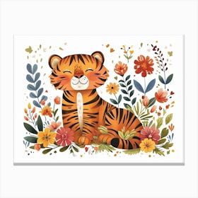 Little Floral Tiger 1 Canvas Print