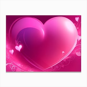 A Glowing Pink Heart Vibrant Horizontal Composition 66 Canvas Print