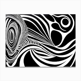 A Linocut Piece Depicting A Mysterious Abstract Shapes art, 179 Canvas Print