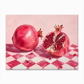Pomegranate Pink Checkerboard 2 Canvas Print