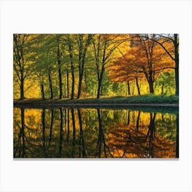 Serene Autumn Reflections 24 Canvas Print