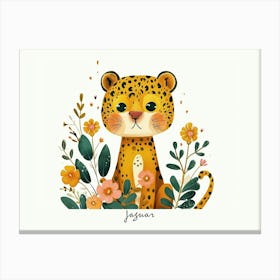 Little Floral Jaguar 3 Poster Canvas Print