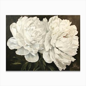 White Peonies 4 Canvas Print