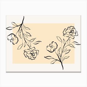 Flowers And Leaves Canvas Print