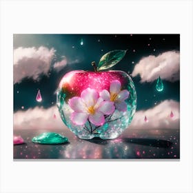 Apple In The Rain Canvas Print