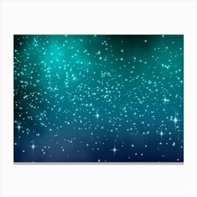 Blue Teal Shining Star Background Canvas Print