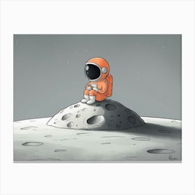 Astronaut On The Moon wall decoration Canvas Print