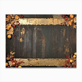 A Vintage Thanksgiving Themed Backdrop Illustrating The Fusion Of Rustic Material And Luxurious Ant (4) Canvas Print