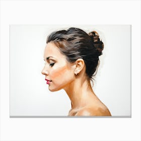 Side Profile Of Beautiful Woman Oil Painting 74 Canvas Print