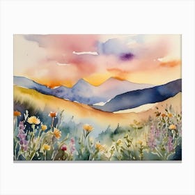 Sunset In The Mountains 16 Canvas Print