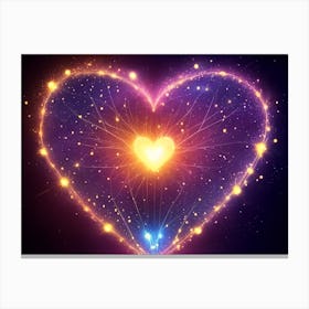 A Colorful Glowing Heart On A Dark Background Horizontal Composition 94 Canvas Print