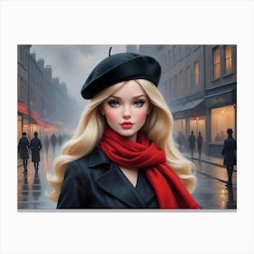 Girl In A Hat 2 Canvas Print