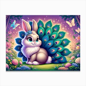 Bunnypeacock Canvas Print