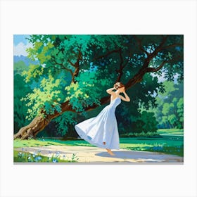 Girl In A White Dress 3 Canvas Print