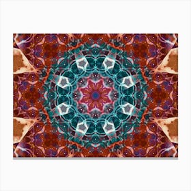 Alcohol Ink Blue And Red Abstract Pattern 3 Canvas Print