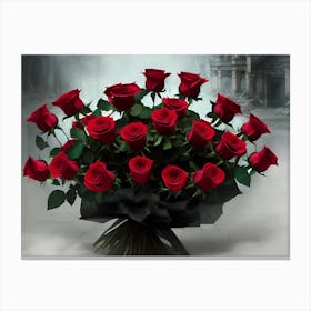 Red Roses Bouquet Canvas Print