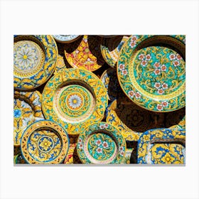 Plates In Sicily Canvas Print