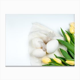 Easter Eggs And Tulips 8 Canvas Print