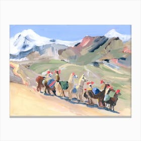 Llama Parade Canvas Print