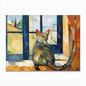 Cat Looking Out The Window Canvas Print