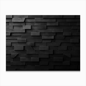 Abstract Black Background With Brick Shadow Texture 1 Canvas Print