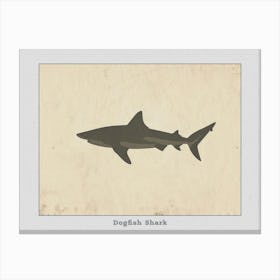 Dogfish Shark Silhouette 5 Poster Canvas Print
