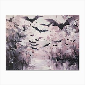 Bats Flying Over Water Canvas Print