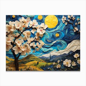 Starry Night With Blossoms ala Vincent Canvas Print