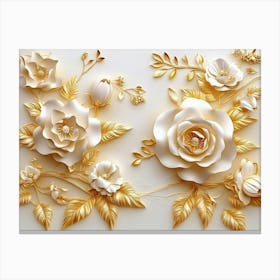 Gold Flowers 46 Canvas Print