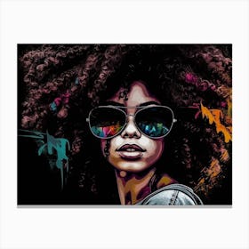 Girl With Afro Canvas Print