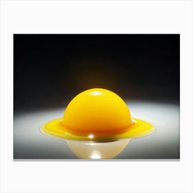 Signal Yellow Sheet Texture Mimicking Eggs Fried Glossy Animation Of Yolk Slightly Wobbling Hint Canvas Print