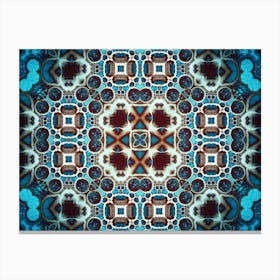 Alcohol Ink And Digital Processing Blue Pattern 6 Canvas Print