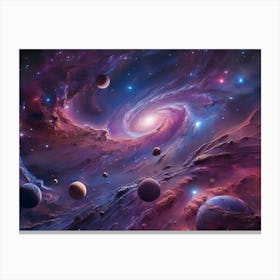 Galaxy Painting Paintings Art Print 3 Canvas Print