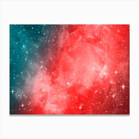 Red Pink Orange Galaxy Space Background Canvas Print