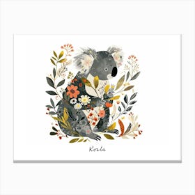 Little Floral Koala 2 Poster Canvas Print