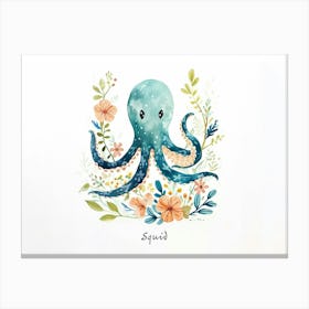 Little Floral Squid 1 Poster Canvas Print