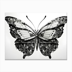 Butterfly Made Of Gears Canvas Print