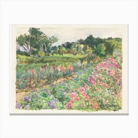 Parmelee Estate In Bloom Water Colour 1920 By Dora Louise Murdoch Canvas Print