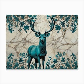 Deer On Marble 1 Canvas Print