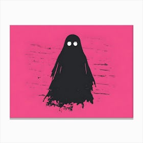 Ghost On A Pink Background Canvas Print