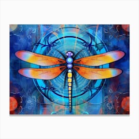 Dragonfly Blue Eyed Darner Aeshna Illustration Minimal 1 Canvas Print