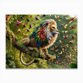 Lion-Bird in Summer Fantasy Canvas Print