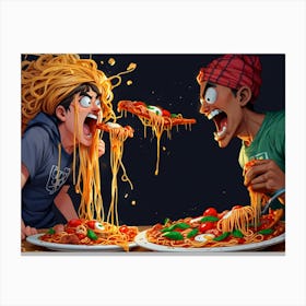 Default Contemporary Art Spaghetti Vs Pizza Epic High Exp 0 Canvas Print