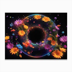 Abstract Flower Circle Canvas Print