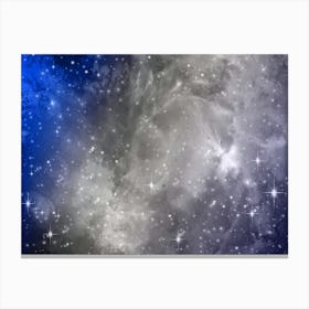 Dark Blue Grey Galaxy Space Background Canvas Print