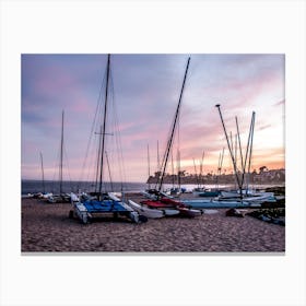Santa Barbara Sunset Sailboats Canvas Print